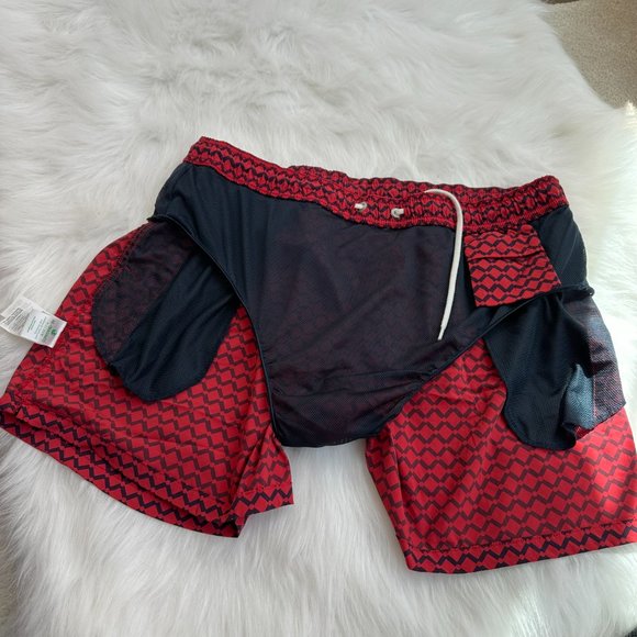 J Crew Swim Trunk 6" inseam Red Navy Print XL Beach Pool Preppy Vacation #AH834 - Picture 8 of 11